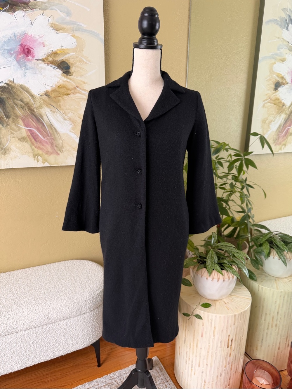 100% Cashmere 3/4 Sleeve Coat